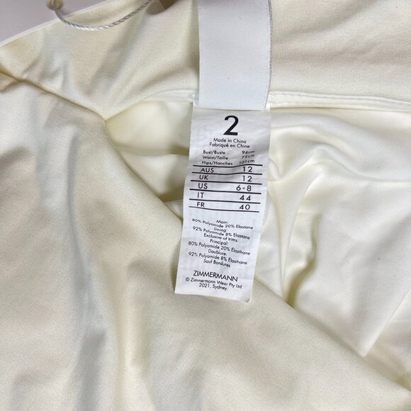 NWOT Zimmermann TEDDY PLUNGE 1PC in IVORY PAISLEY Swimsuit Size 2 - Picture 11 of 16